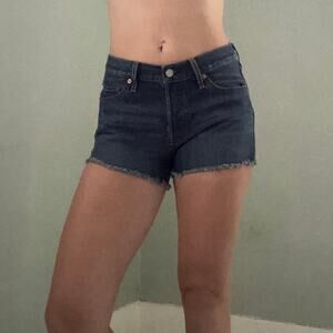 Levis 501 Original Fit High Rise Women's Shorts Dark Wash Cut Off Size W27